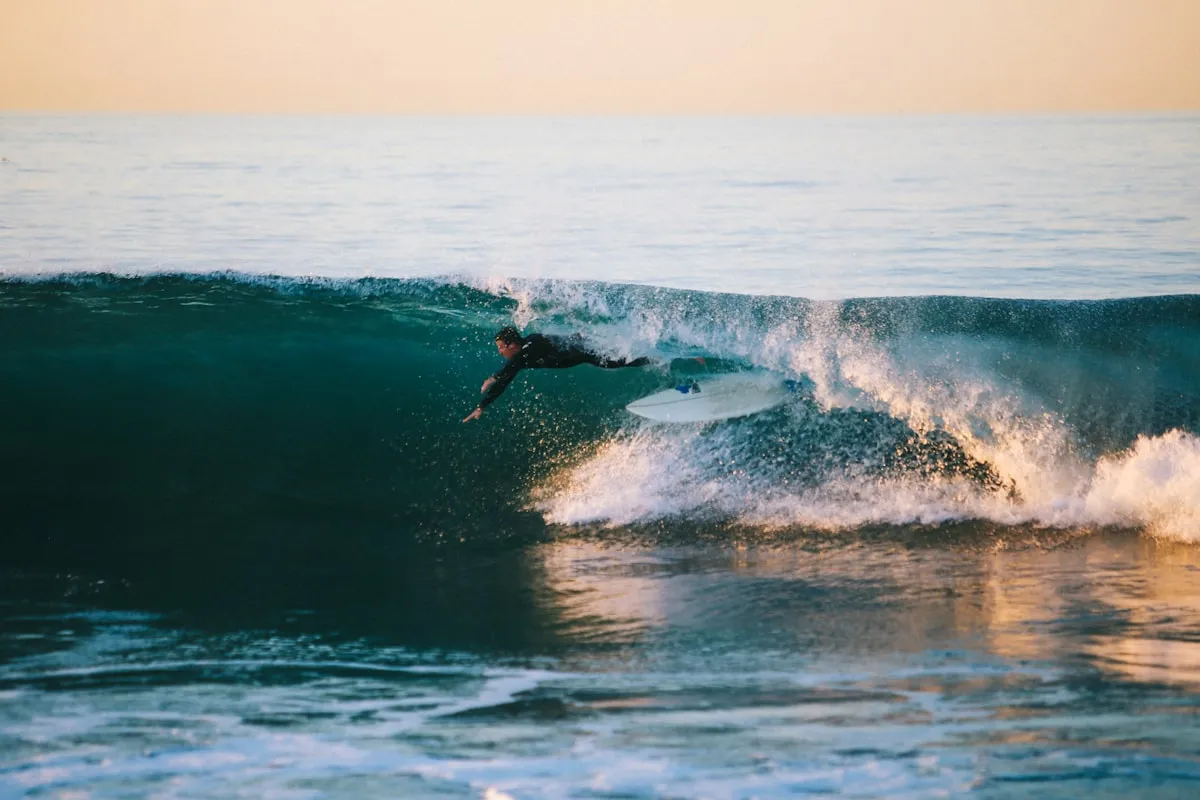 Surfer in a tube ride